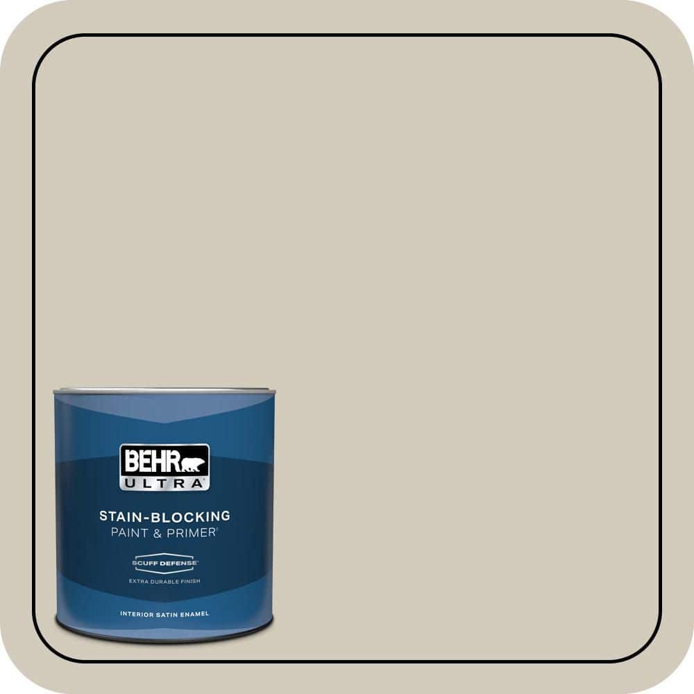 BEHR ULTRA 1 qt. #MQ6-31 Shoreline Haze Extra Durable Satin Enamel Interior Paint & Primer
