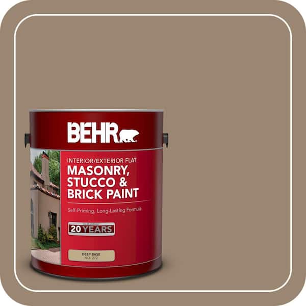 BEHR 1 gal. #SC-153 Taupe Flat Interior/Exterior Masonry, Stucco and Brick Paint (2)
