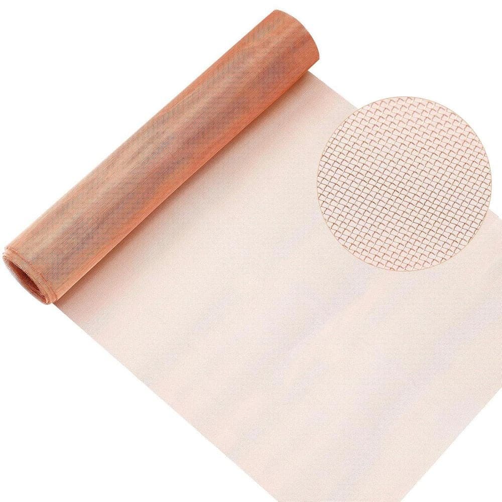 NVNOO 24 in. x 10 ft. 40 Pure Copper Mesh Roll Wire Fabric for Grounding Dense Filter Screen Woven Crafts Window Protection