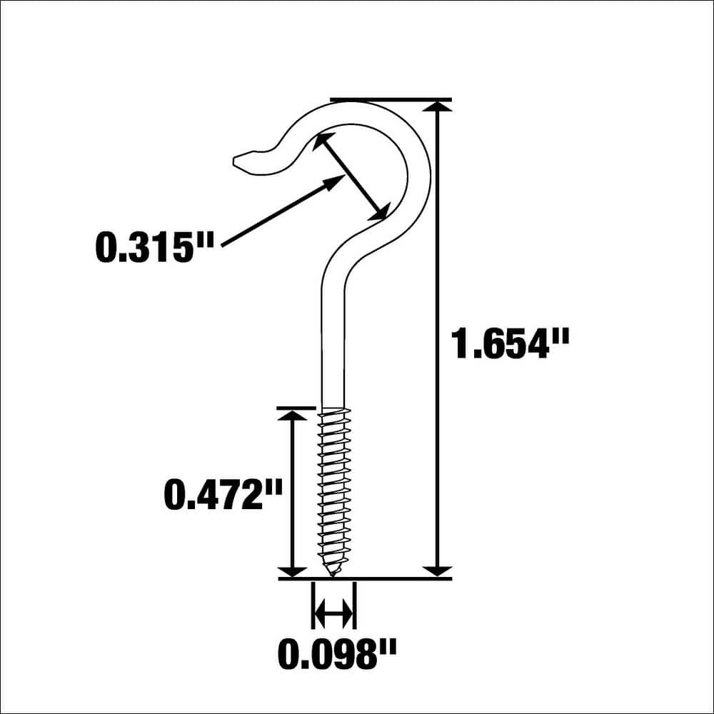Everbilt 3/32 in. 1-5/8 in. Zinc Screw Hook (3)