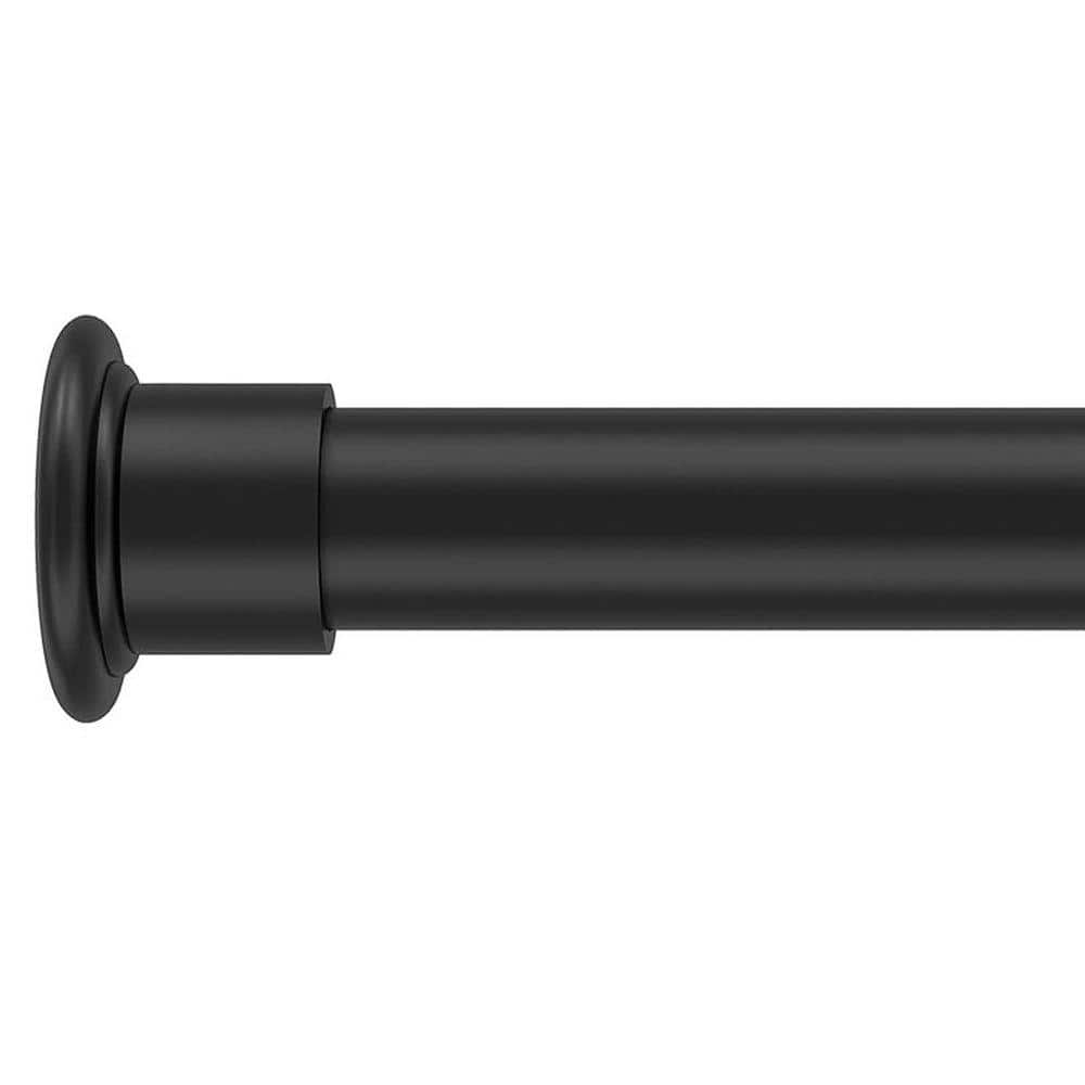 Lynzavix 42-123 in. Metal Tension Curtain Rod with Locking Feature, Anti-Slip Design for Windows, Patio, Blackout Curtains, Black (1)