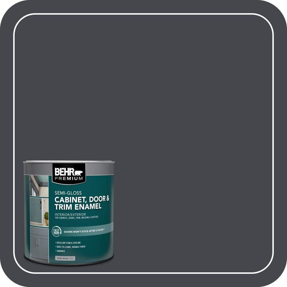 BEHR PREMIUM 1 qt. #PPU24-23 Little Black Dress Semi-Gloss Enamel Interior/Exterior Cabinet, Door & Trim Paint