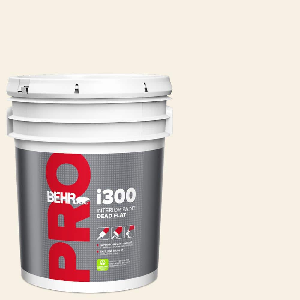 BEHR PRO 5 gal. #OR-W14 White Veil Dead Flat Interior Paint