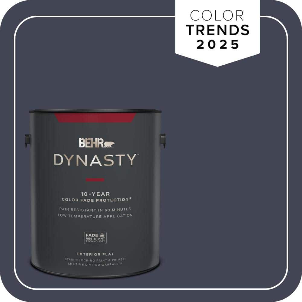 BEHR DYNASTY 1 gal. #PPU15-19 Black Sapphire Flat Exterior Stain-Blocking Paint & Primer
