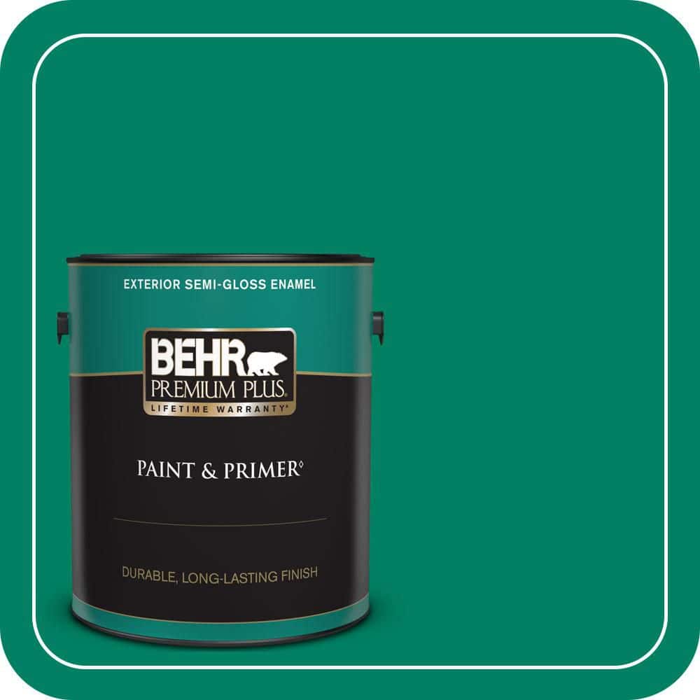 BEHR PREMIUM PLUS 1 gal. #480B-6 Treasure Isle Semi-Gloss Enamel Exterior Paint & Primer