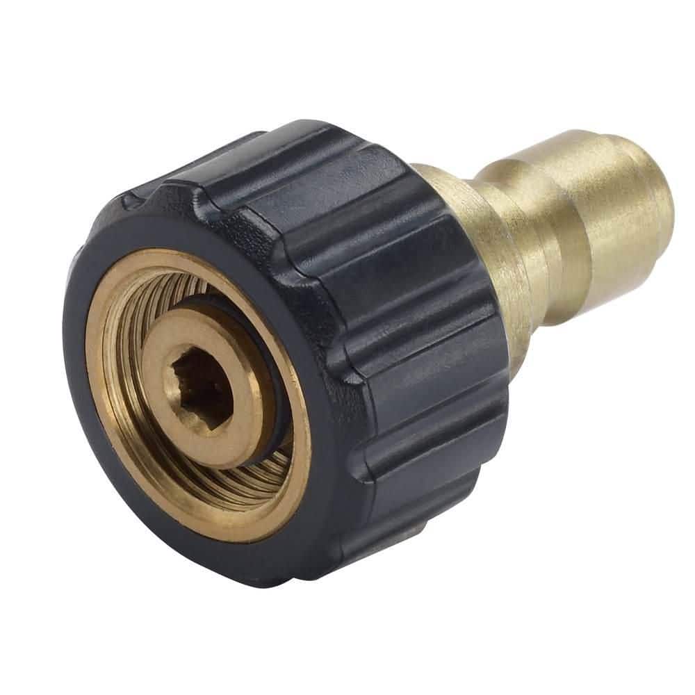 RYOBI Female M22 x 3/8 in. Male Quick-Connect Coupler For Most Gas and Electric Pressure Washer Brands Up to 4500 PSI