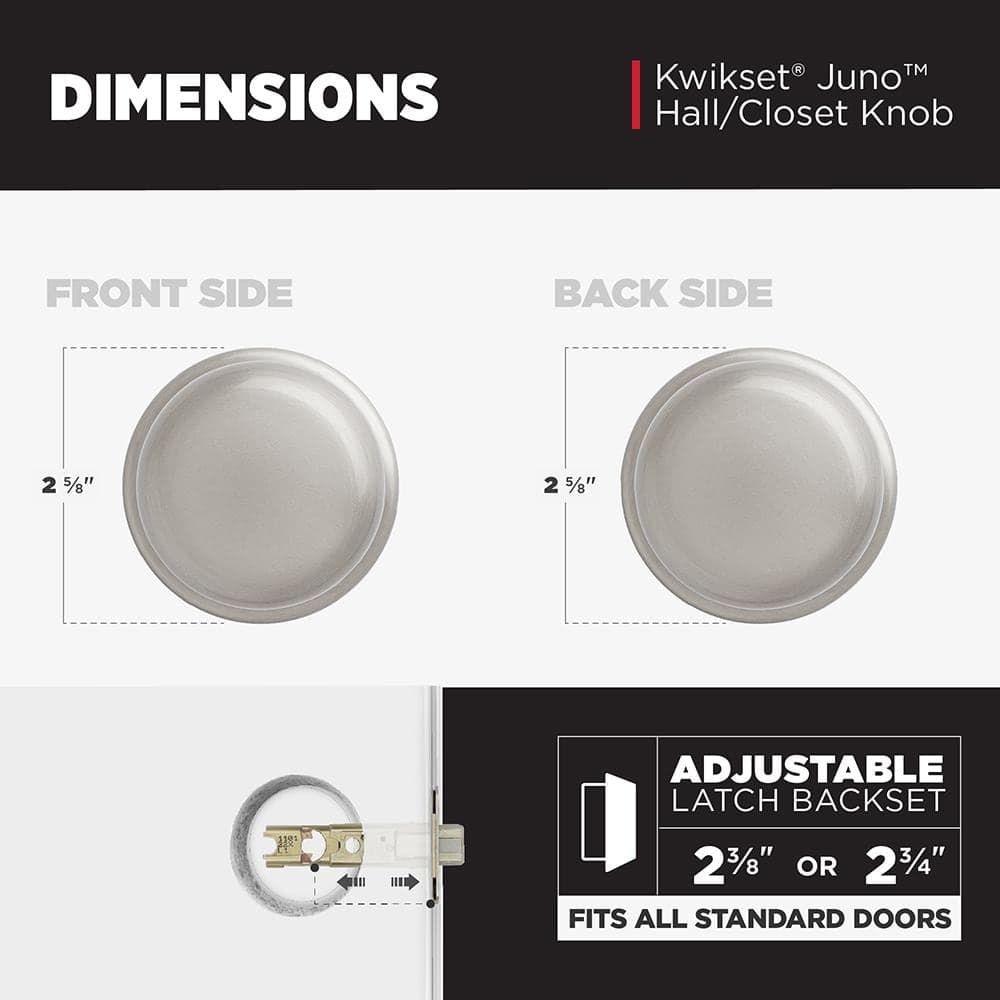 Kwikset Juno Passage Door Knob with Microban Antimicrobial Technology (3)