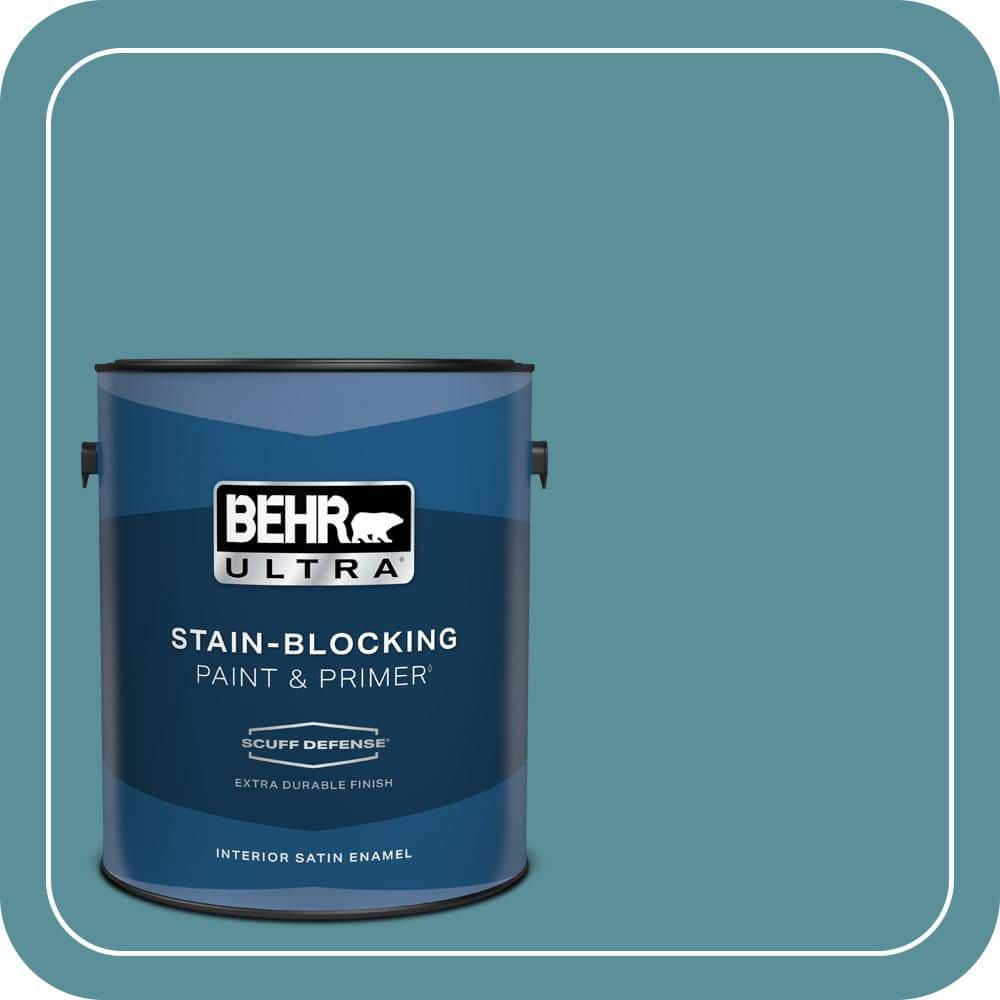 BEHR ULTRA 1 gal. #520F-5 Harbor Extra Durable Satin Enamel Interior Paint & Primer (1)