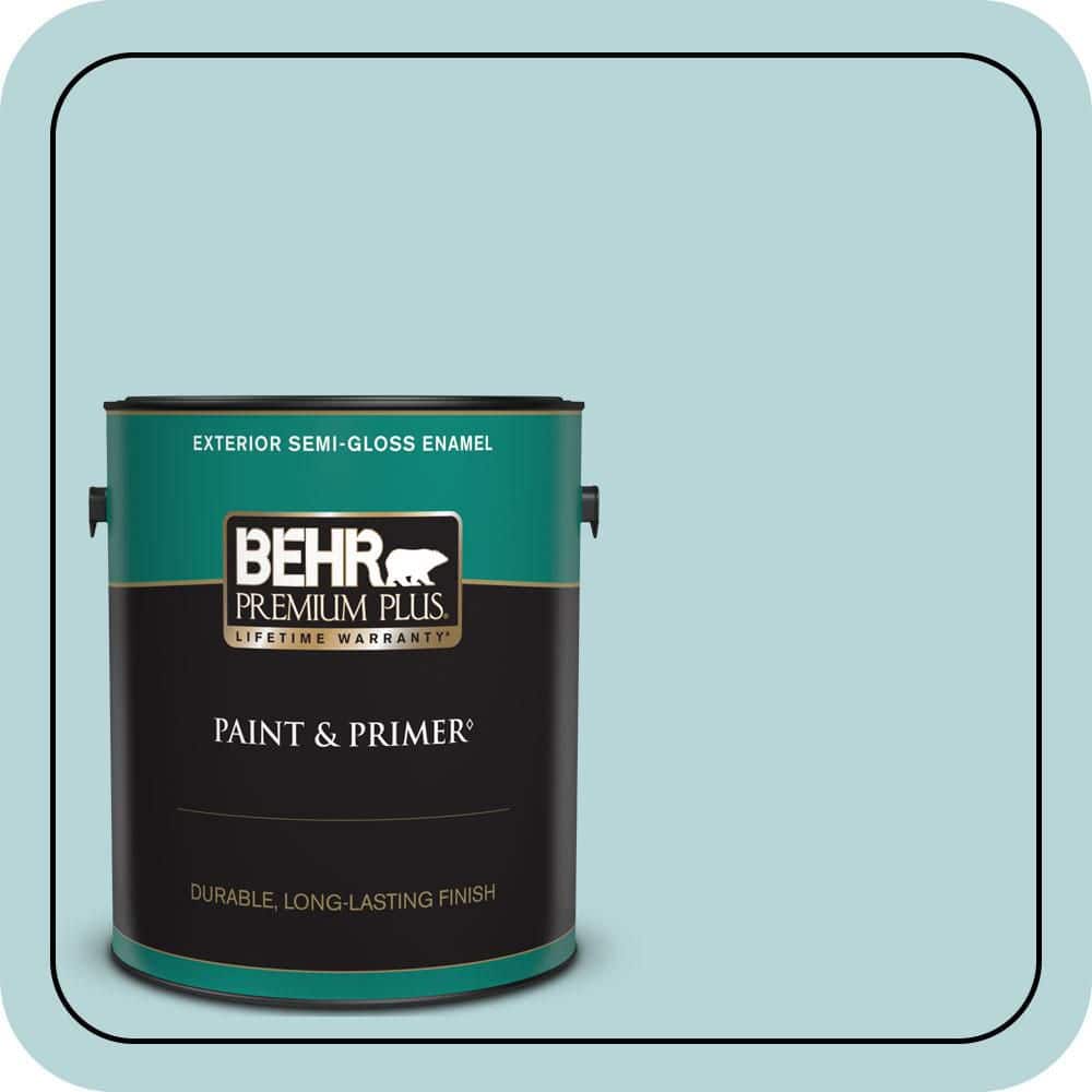 BEHR PREMIUM PLUS 1 gal. #510E-2 Rhythmic Blue Semi-Gloss Enamel Exterior Paint & Primer