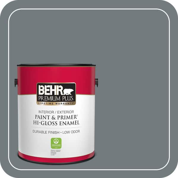BEHR PREMIUM PLUS 1 gal. #PPU25-19 Ocean Swell Hi-Gloss Enamel Interior/Exterior Paint & Primer (2)