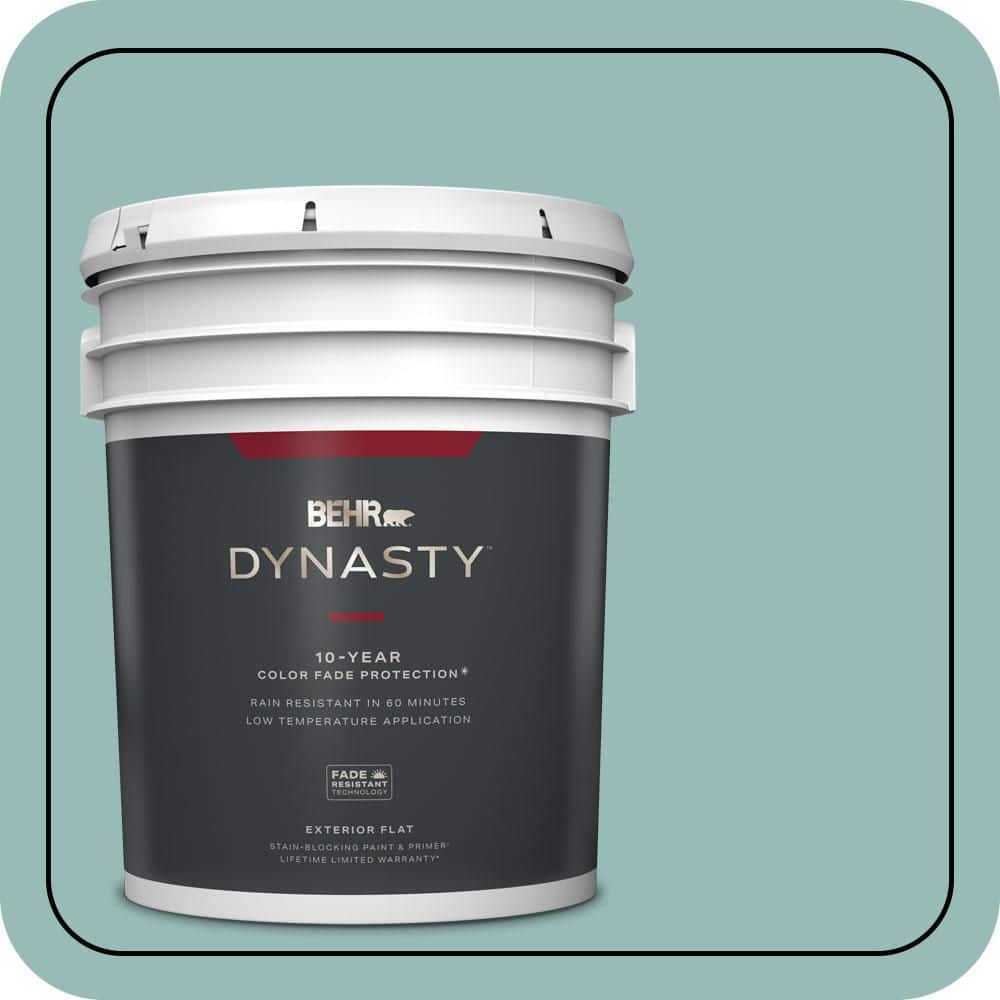 BEHR DYNASTY 5 gal. #PPU12-06 Lap Pool Blue Flat Exterior Stain-Blocking Paint & Primer