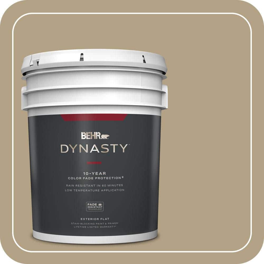 BEHR DYNASTY 5 gal. #PPU8-07 Chamois Tan Flat Exterior Stain-Blocking Paint & Primer