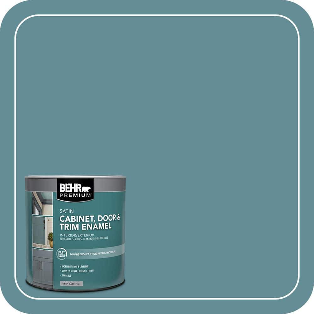 BEHR PREMIUM 1 qt. #S450-5 Oarsman Blue Satin Enamel Interior/Exterior Cabinet, Door & Trim Paint