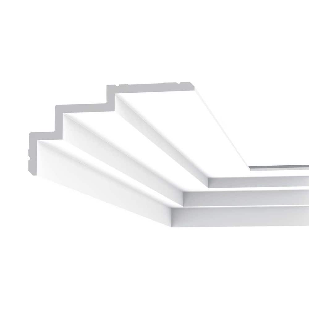 ORAC DECOR 7-1/2 in. x 3-7/8 in. x 78-3/4 in. Primed White Plain Polyurethane Crown Moulding (1)