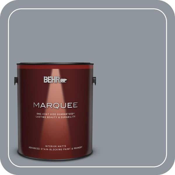 BEHR MARQUEE 1 gal. #MQ5-21 Radiant Silver One-Coat Hide Matte Interior Paint & Primer (2)