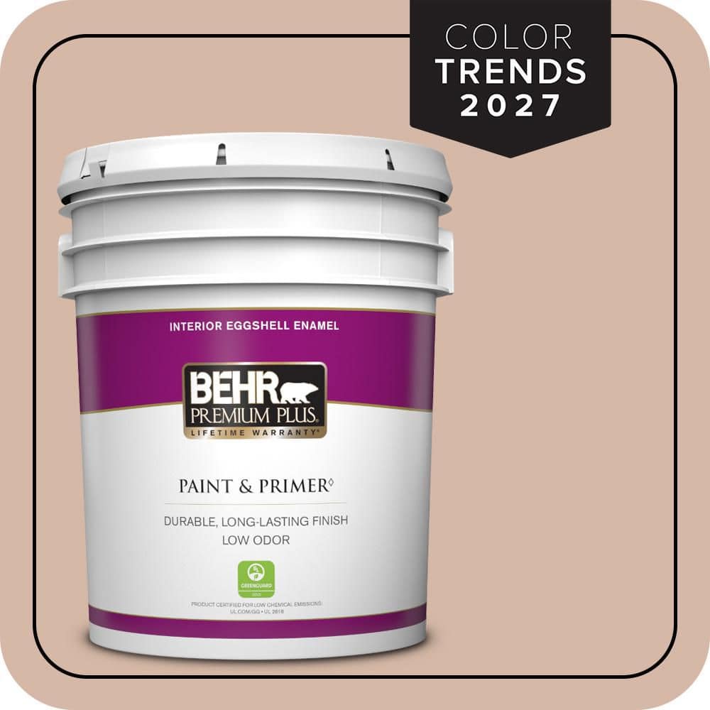 BEHR PREMIUM PLUS 5 gal. #S190-3 Sedona Pink Eggshell Enamel Low Odor Interior Paint & Primer