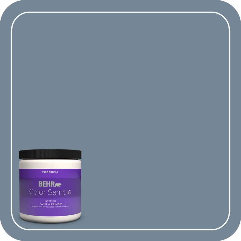 BEHR PREMIUM PLUS 8 oz. #570F-5 Skipper Eggshell Enamel Interior Paint & Primer Color Sample