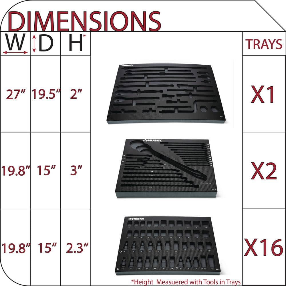 Husky EVA Foam Storage Trays for 1,025-Piece Tool Set (19-Trays) (2)