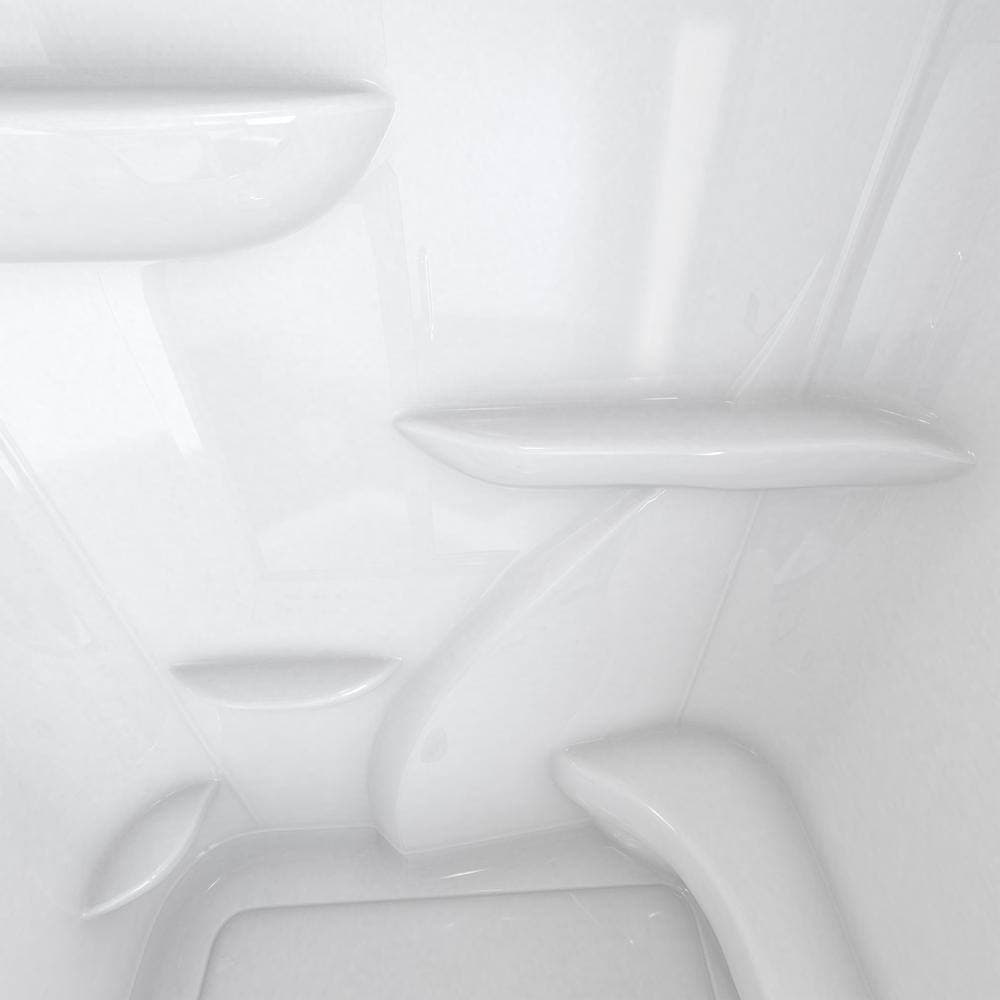 Aquatic Lomita 6036 Steam Shower Enclosure in White, Left Drain, Brushed Nickel (2)