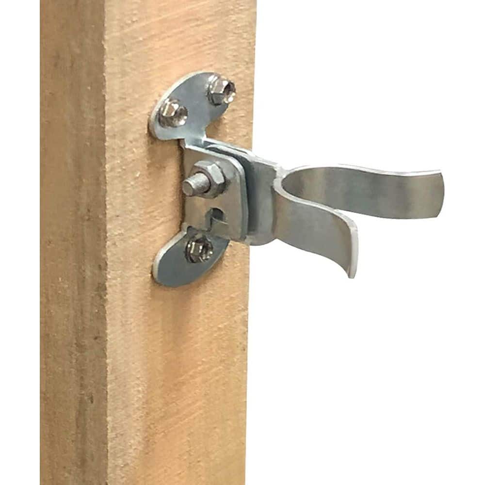 Unbranded Fork Gate Latch Hardware 1-3/8 Flat Back Wall Mount for Wooden Gate Post or Wall Use Galvanized Steel (2)
