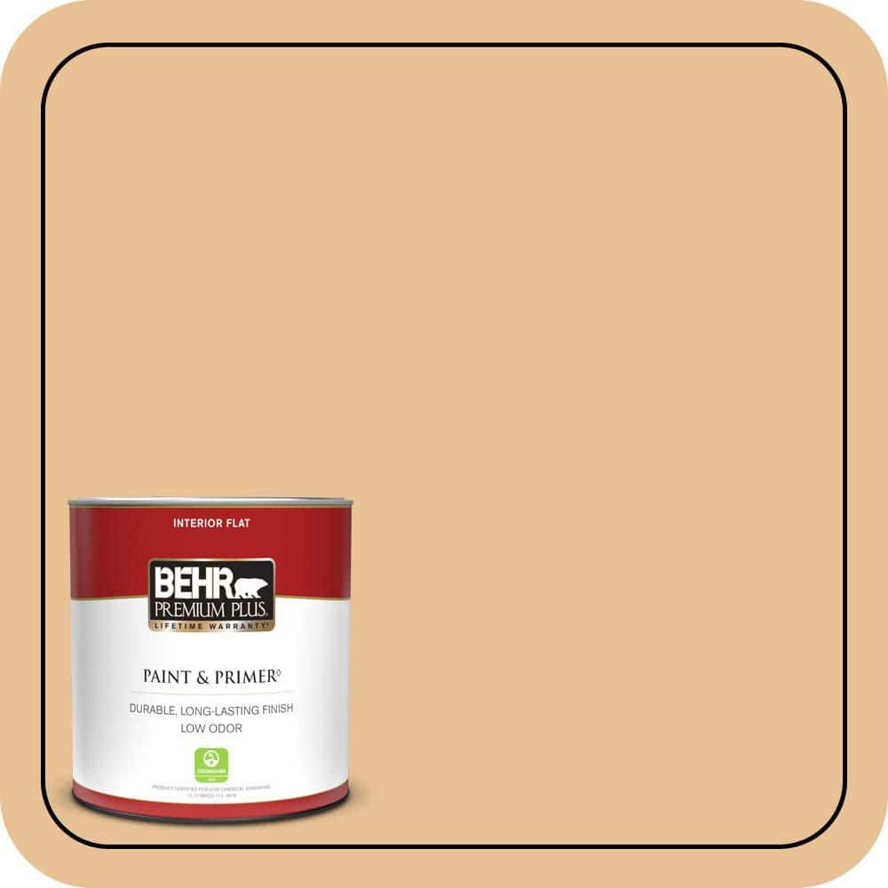 BEHR PREMIUM PLUS #M250-3 Apple Turnover Flat Interior/Exterior Paint & Primer Color Sample (1)