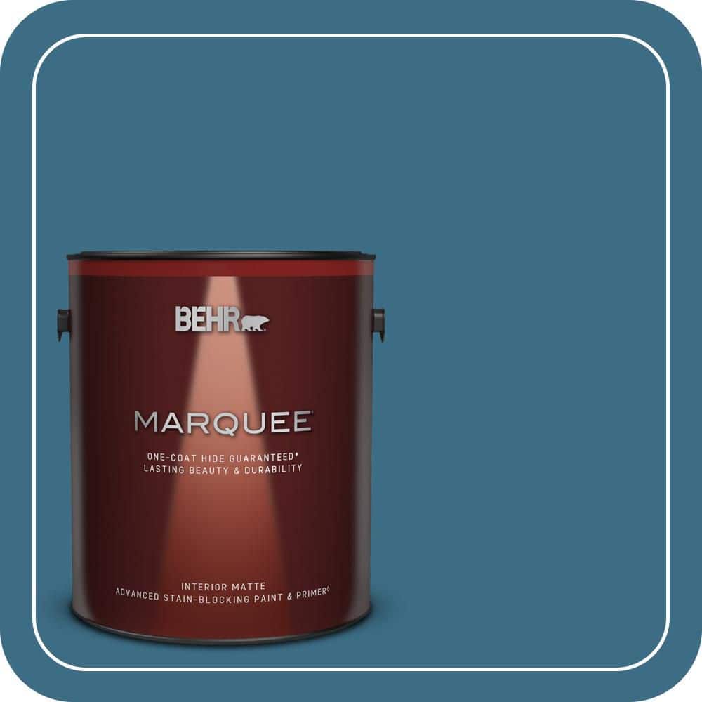 BEHR MARQUEE 1 gal. #S490-6 Bering Wave One-Coat Hide Matte Interior Paint & Primer (1)