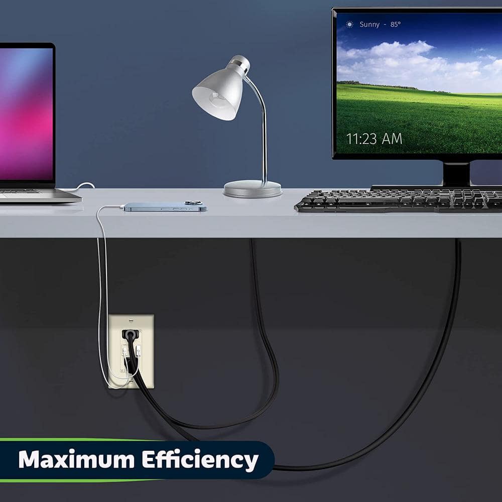 TOPGREENER 15 Amp Duplex Receptacle, 60-Watt Power Delivery USB Outlet Type A/C, 3 Ports, Light Almond (3)