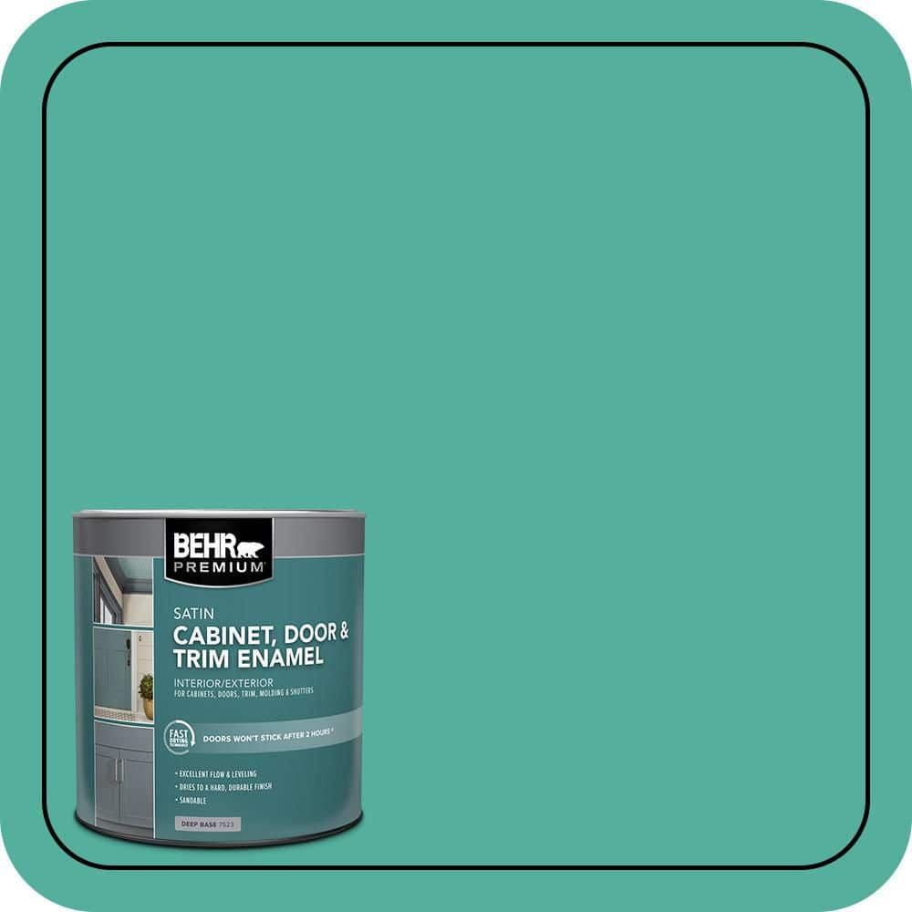 BEHR PREMIUM 1 qt. #P440-5 Water Park Satin Enamel Interior/Exterior Cabinet, Door & Trim Paint (1)