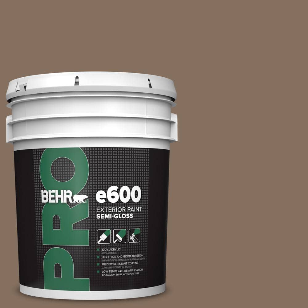 BEHR PRO 5 gal. #N230-6 Whiskey Barrel Semi-Gloss Acrylic Exterior Paint