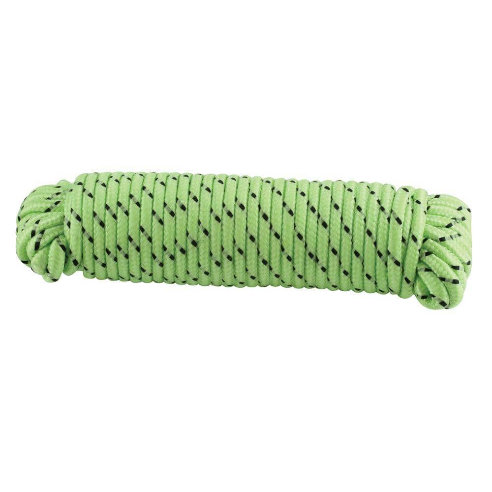 Everbilt 1/4 in. x 50 ft. Glow in the Dark Diamond Braided Polypropylene Rope