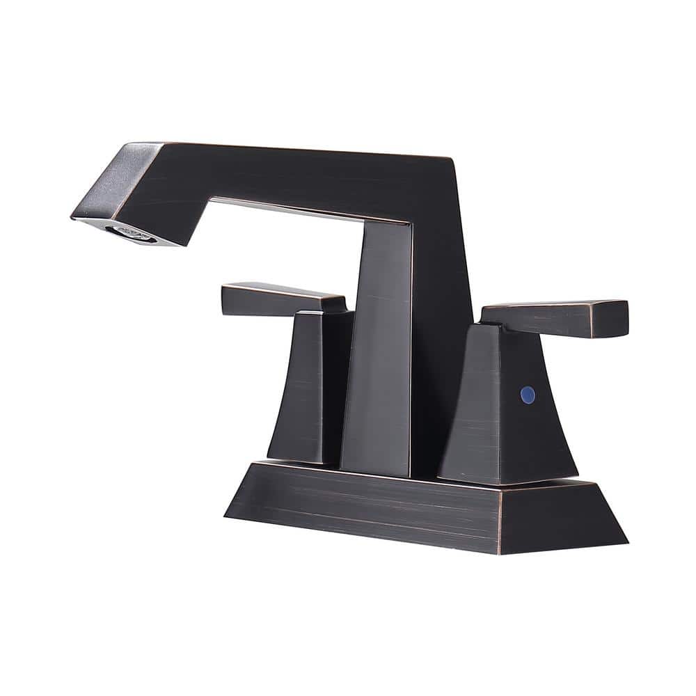Satico Modern 4 in. Centerset 2-Handle 3-Hole Lavatory Faucet with Pop up Drain in Oil Rubbed Bronze (2)