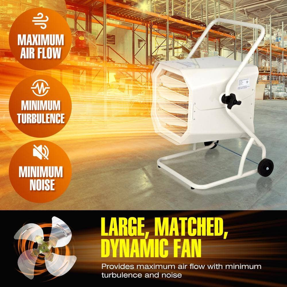 Dr Infrared Heater 10000-Watt 240-Volt Heavy-Duty Hardwired Shop Garage Heater with Cart and Adjustable Thermostat (3)