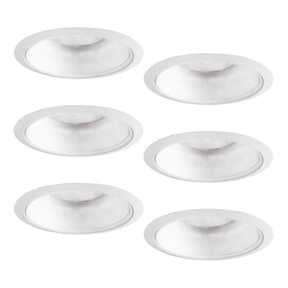 HALO 6-Pack 310 Series 6 in. White Recessed Ceiling Light Fixture Trim with Coilex Baffle (2)