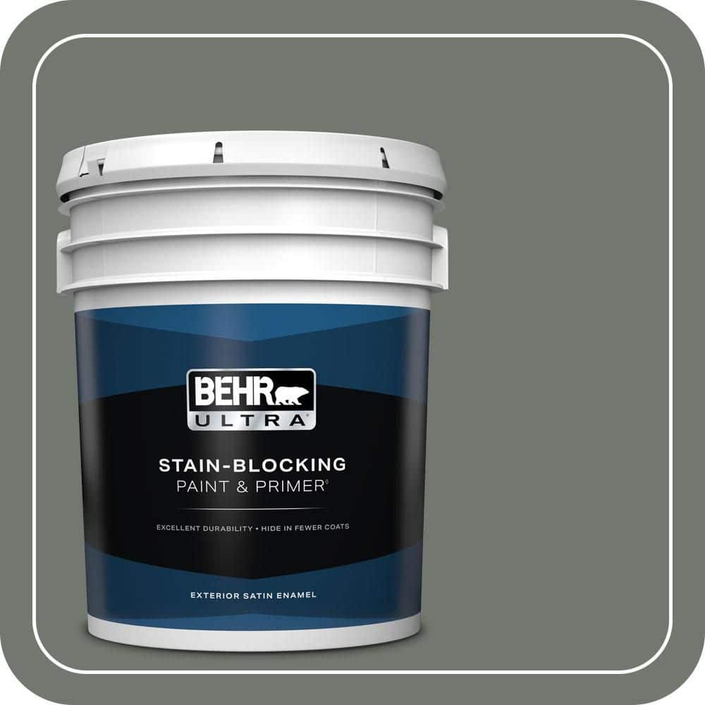 BEHR ULTRA 5 gal. #T17-13 In the Woods Satin Enamel Exterior Paint & Primer (1)