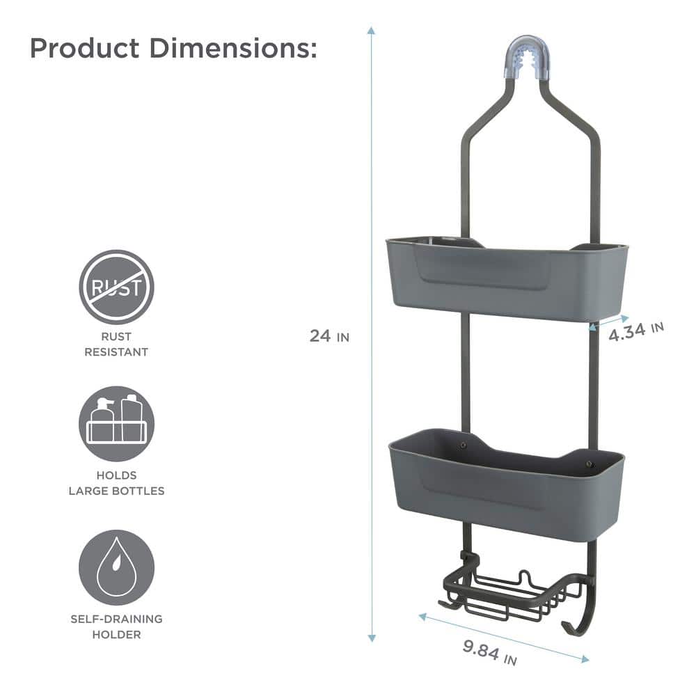 Bath Bliss Aluminum Shower Caddy in Grey (3)