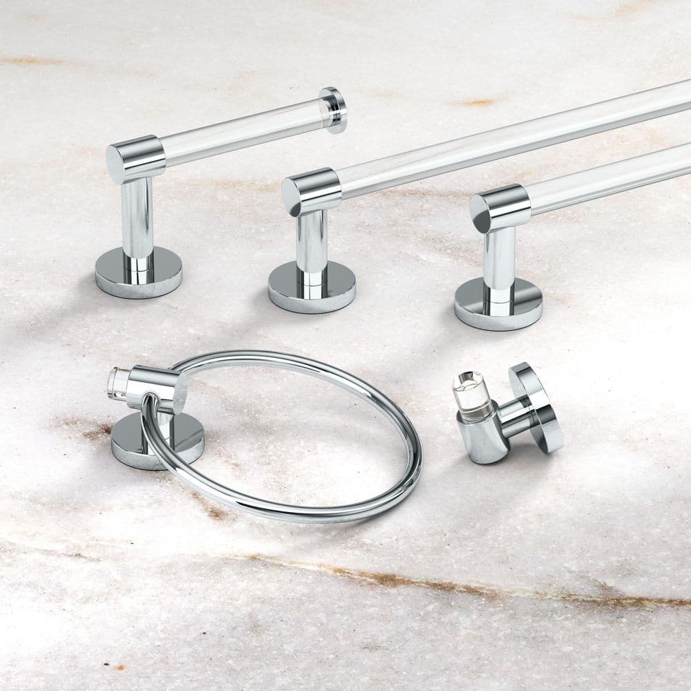 Gatco Clarion J-Hook Robe Hook Crystal-Clear Acrylic Chrome (3)