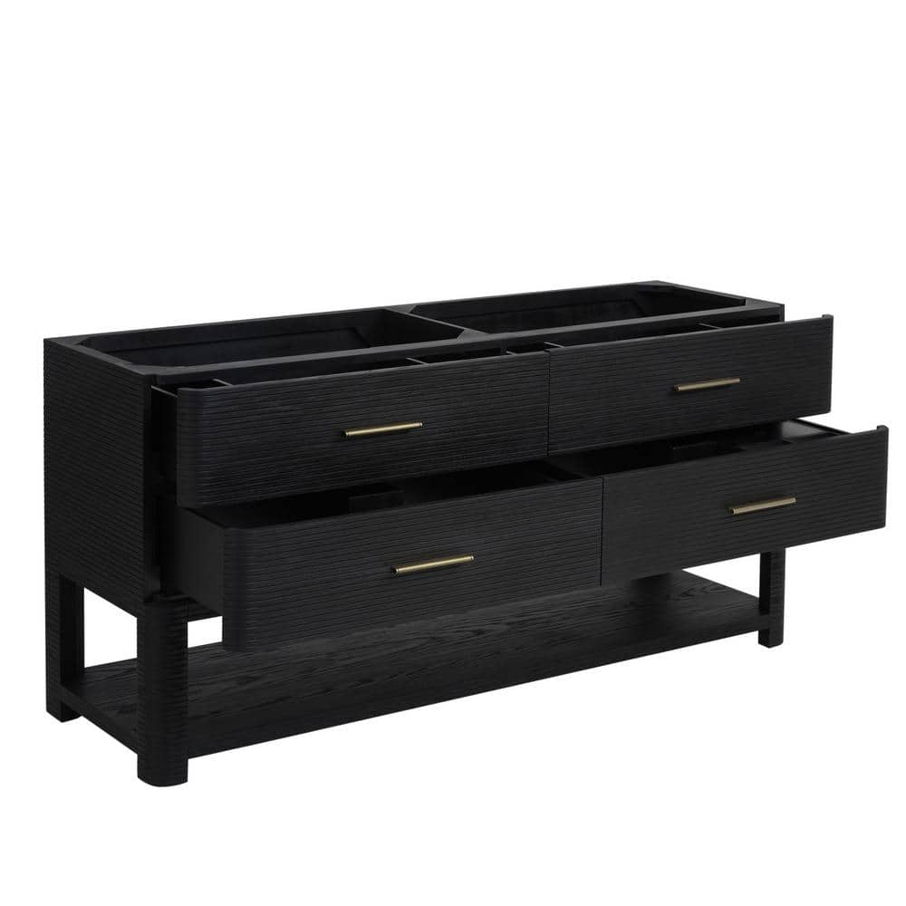 James Martin Vanities Lucian 71.75 in. W x 21.38 in. D x 34.88 in. H Bath Vanity Cabinet Without Top in Carbon Oak (3)