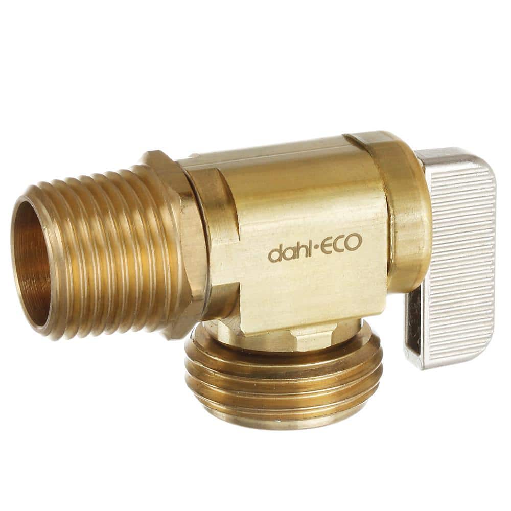 DAHL 1/2 in. MIP or 1/2 in. Fem Solder x Male Hose, Hose Valve, Angle, Brass, Lead-Free