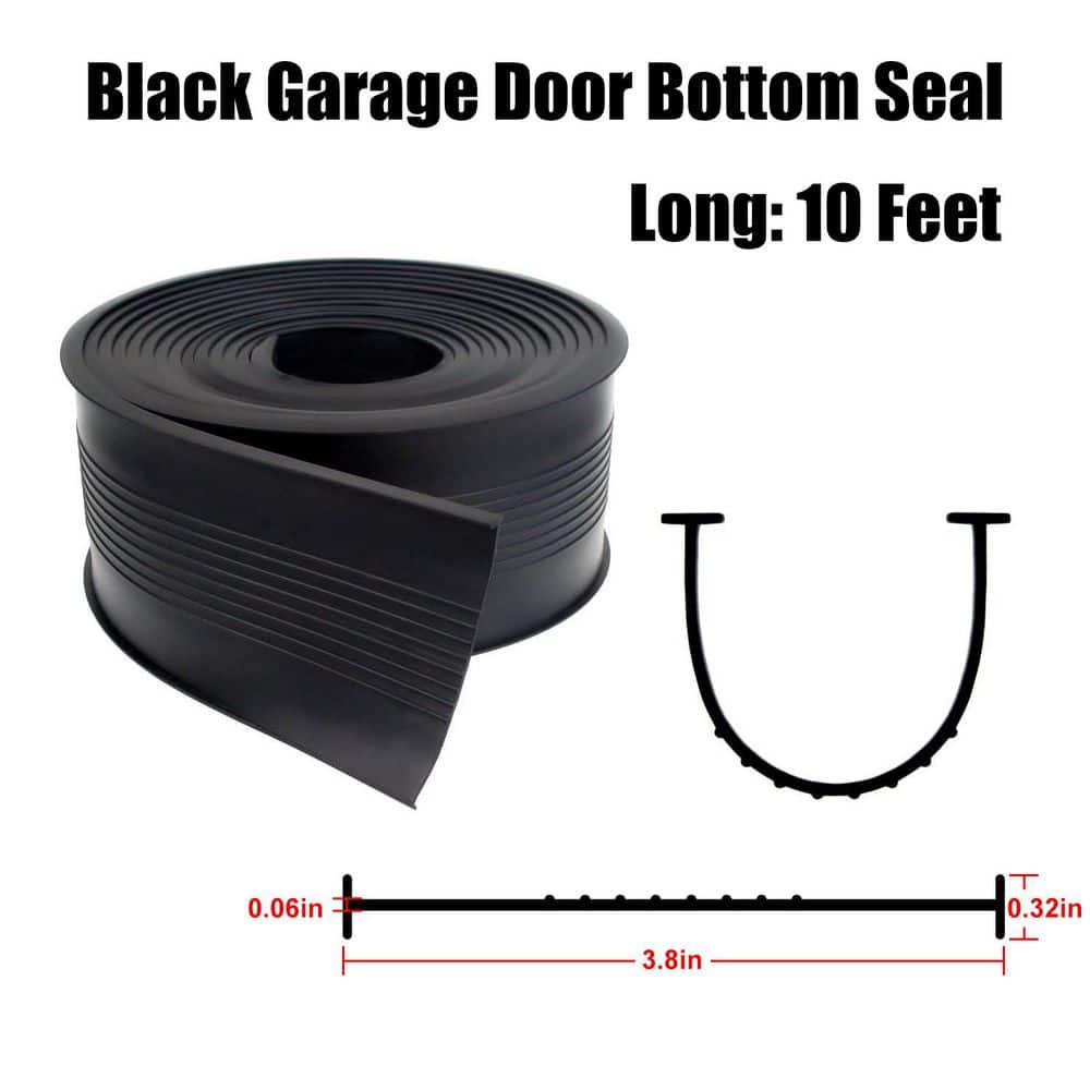 Wellco 10 ft. Weatherproof Rubber Garage Door Bottom Seal Threshold Strip (2)