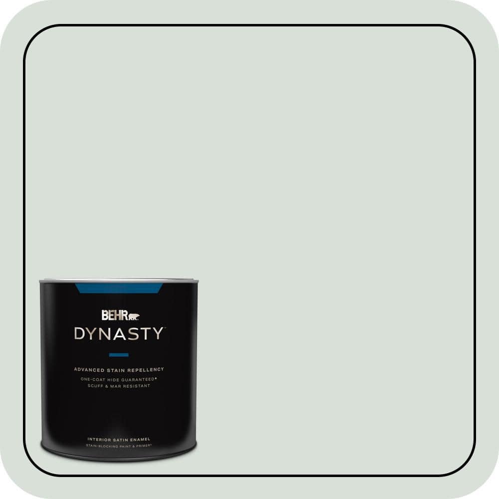 BEHR DYNASTY 1 qt. #N420-1 Juniper Breeze Satin Enamel Stain-Blocking Interior Paint and Primer