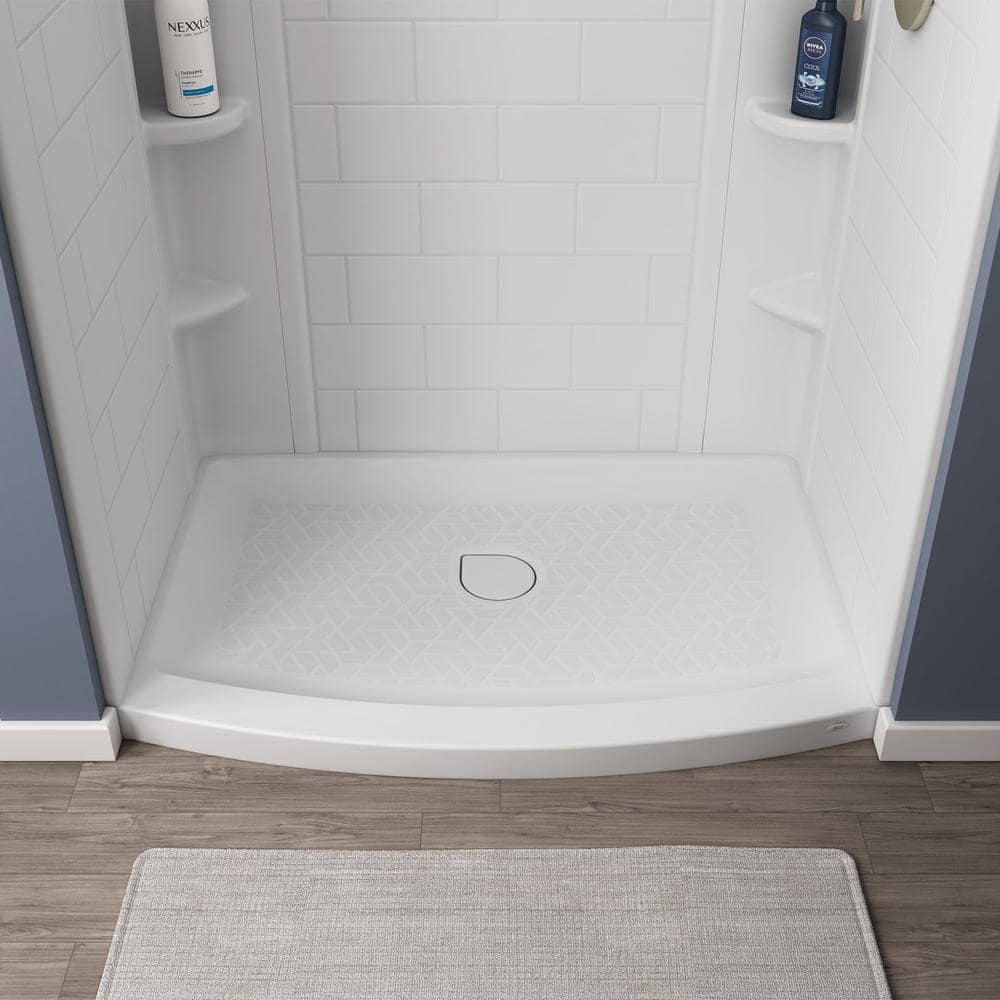 American Standard Ovation Curve 48 in. L x 30 in. W Alcove Shower Pan Base with Center Drain in Arctic White (2)