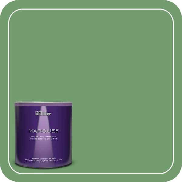 BEHR MARQUEE 1 qt. #450D-6 Shire Green Eggshell Enamel Interior Paint & Primer (2)