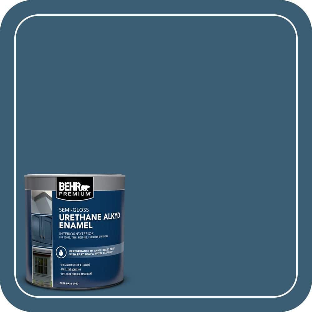 BEHR PREMIUM 1 qt. #S490-7 Superior Blue Semi-Gloss Enamel Urethane Alkyd Interior/Exterior Paint