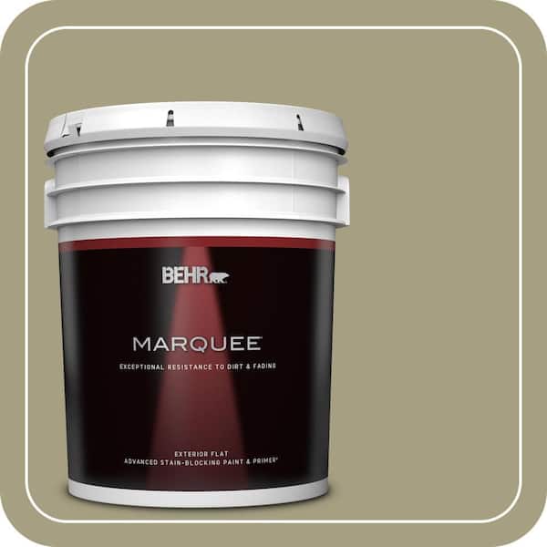 BEHR MARQUEE 5 gal. #PPU9-22 Cricket Flat Exterior Paint & Primer (2)