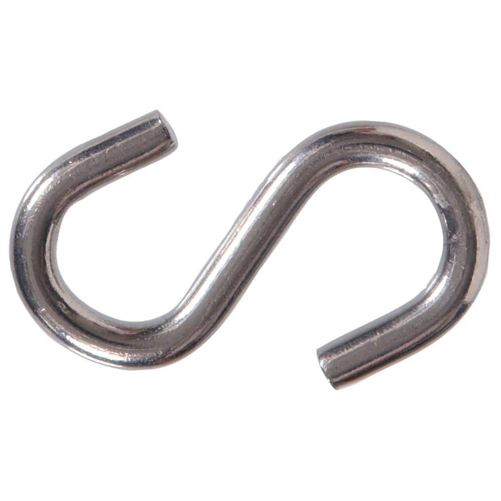 Hardware Essentials 0.250 in. x 2 in. Stainless Steel S-Hook (10-Pack)