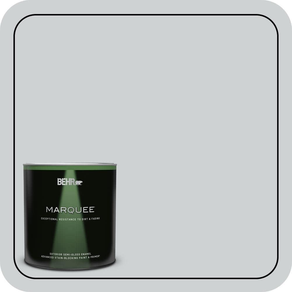 BEHR MARQUEE 1 qt. #N510-1 Silver Shadow Semi-Gloss Enamel Exterior Paint & Primer