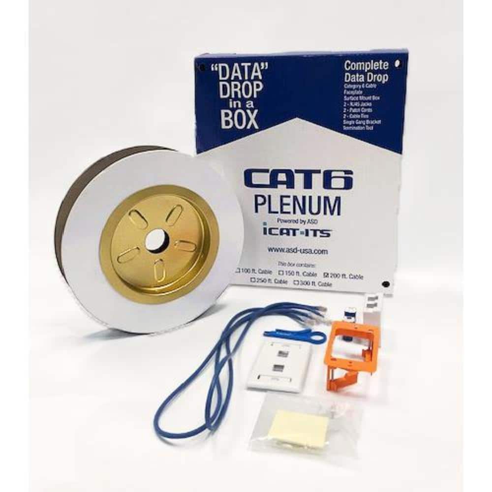 iCAT-ITS Data Drop-in-a Box Cat6 150 ft. Blue Riser Kit (2)