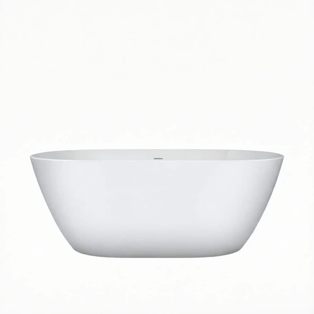Unbranded 65 in. x 29.5 in. Acrylic Freestanding Soaking Bathtub Flat Bottom Stand Alone Tub in Chrome (1)