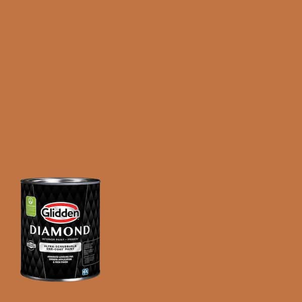 Glidden Diamond 1 qt. PPG1200-6 Ginger Root Semi-Gloss Interior Paint with Primer (2)