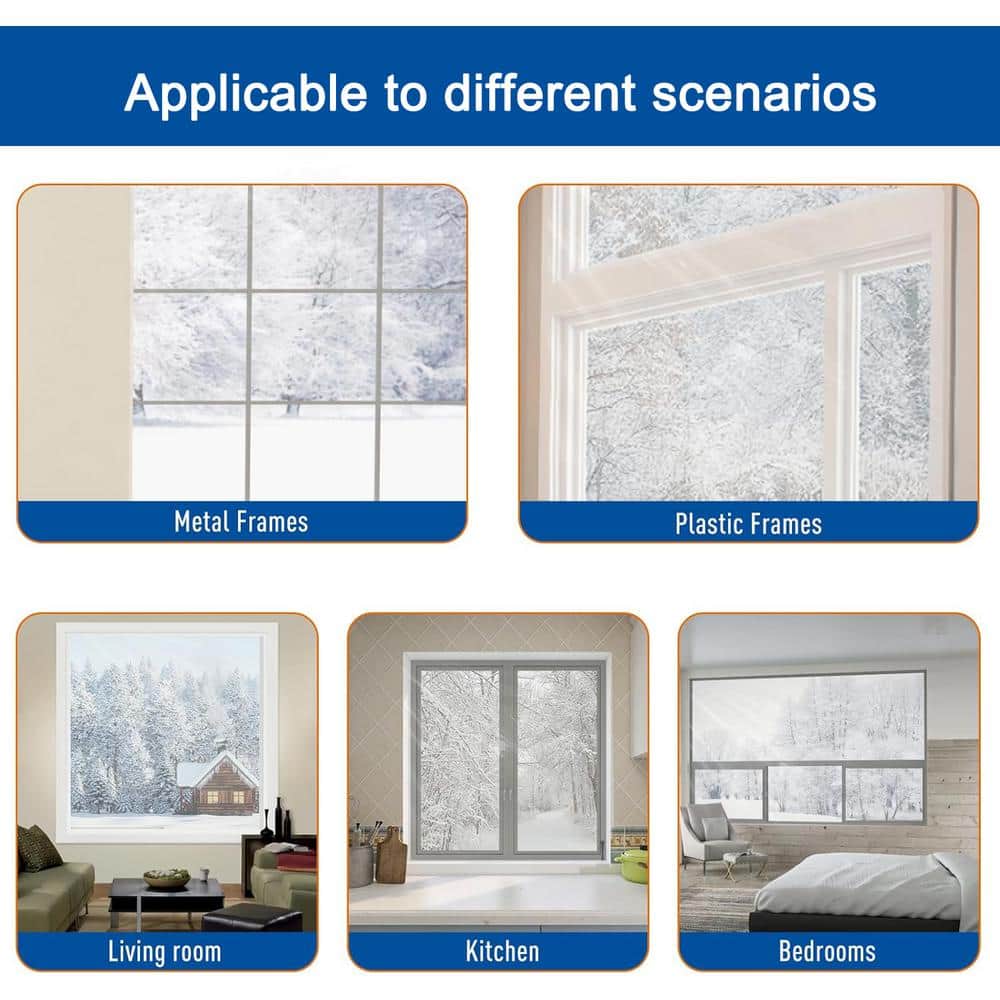 Wellco 71 in. x 79 in. Indoor Window Insulation Kit for Winter Keep Cold Out (3)